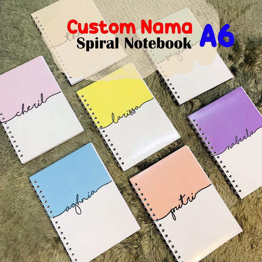 Cetak Notes custom notebook A5,A6 Block note spiral kawat putih