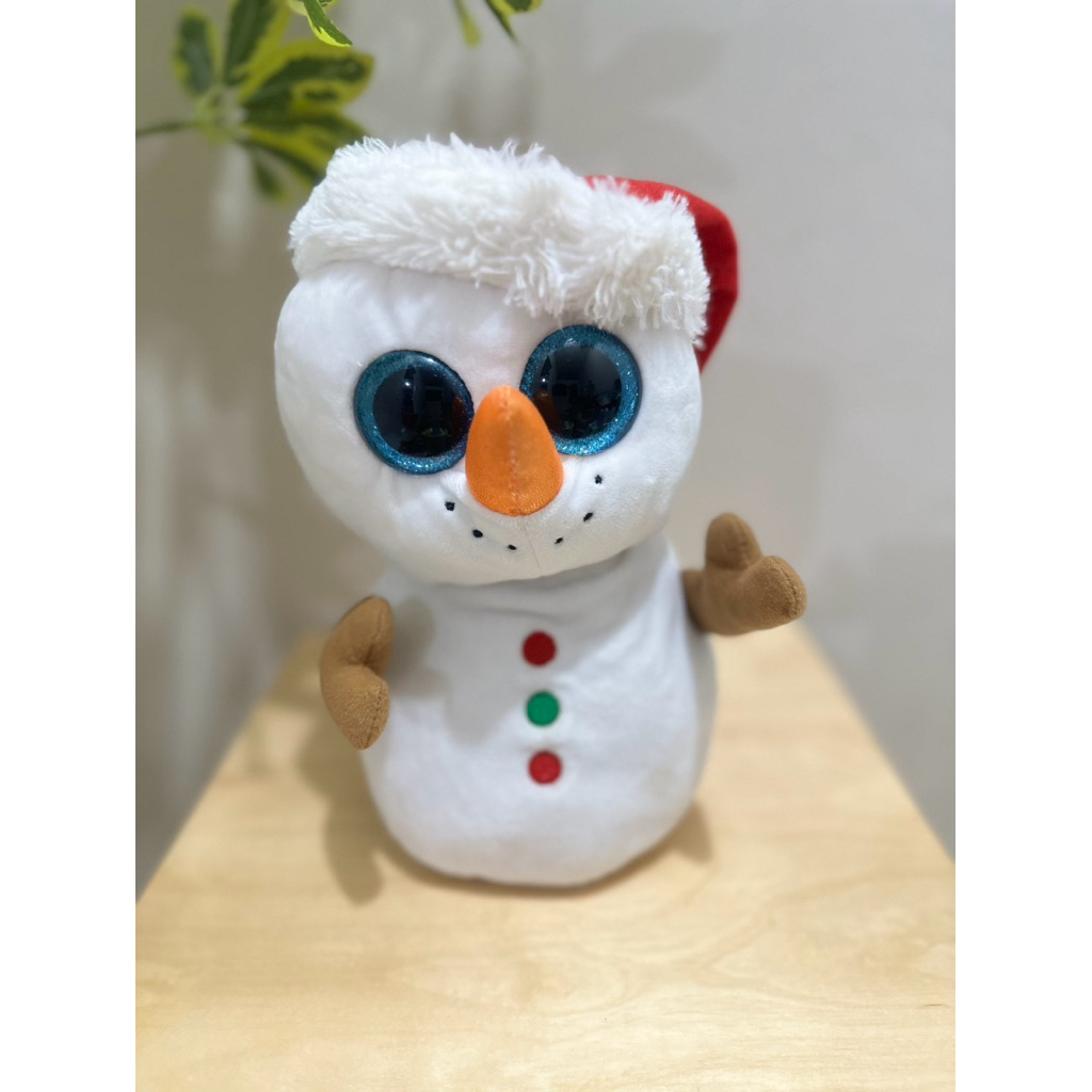 Boneka TY mabel beanie boneka salju snowman