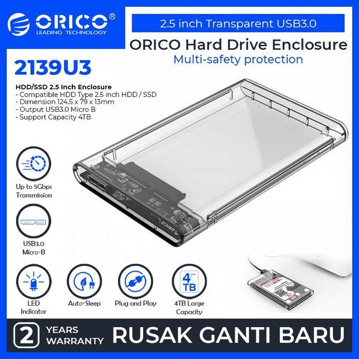 ORICO Casing Hardisk External HDD External Case 2.5" USB 3.0 - 2139U3