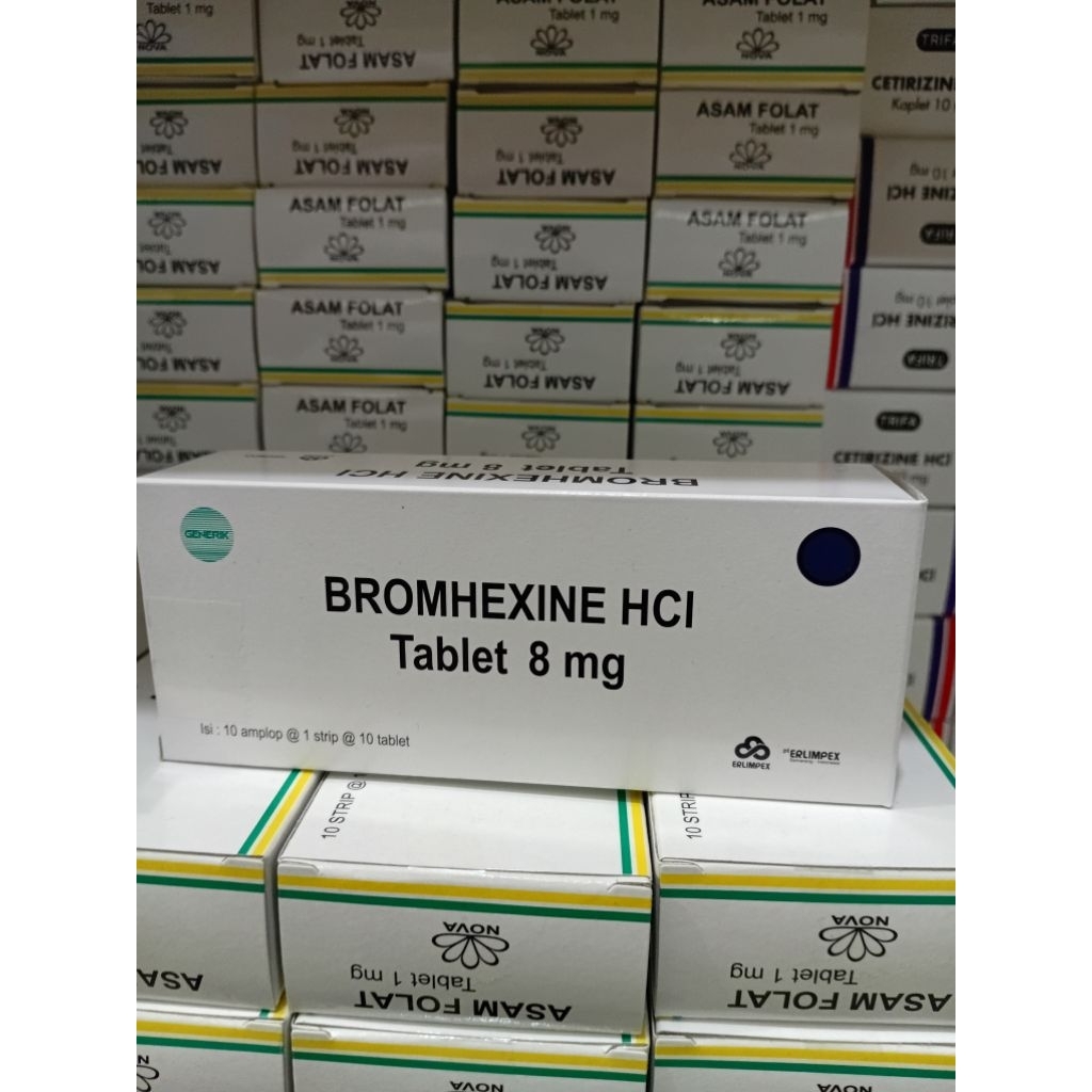BromHexine 8mg perbox 10strip 100tablet