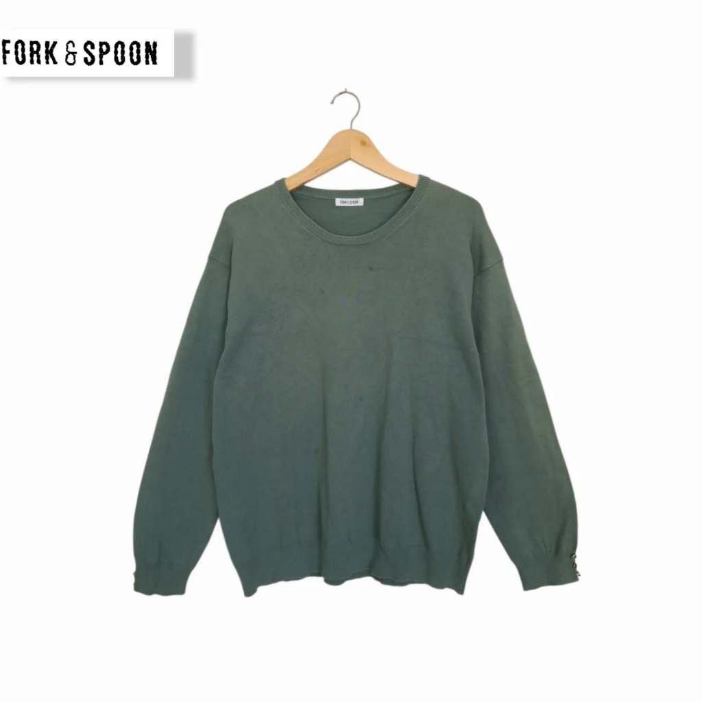 Sweater Basic O-neck Hijau Sage (KODE : B151- 20)