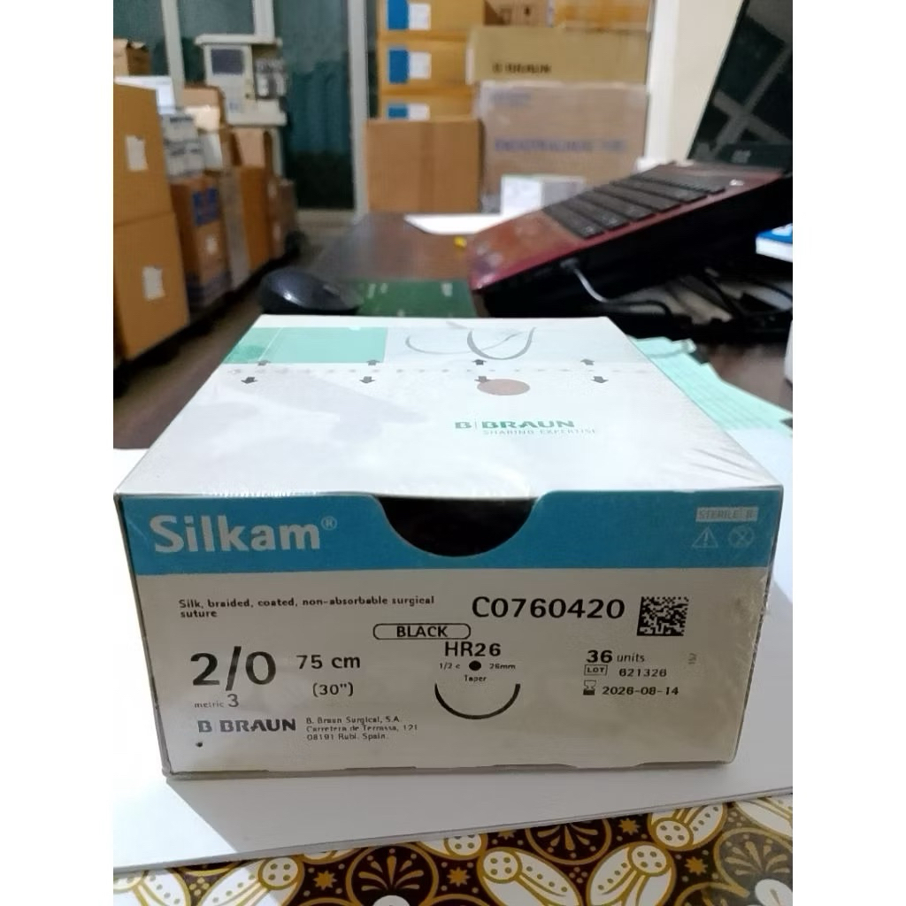Silkam Black 2/0 per box