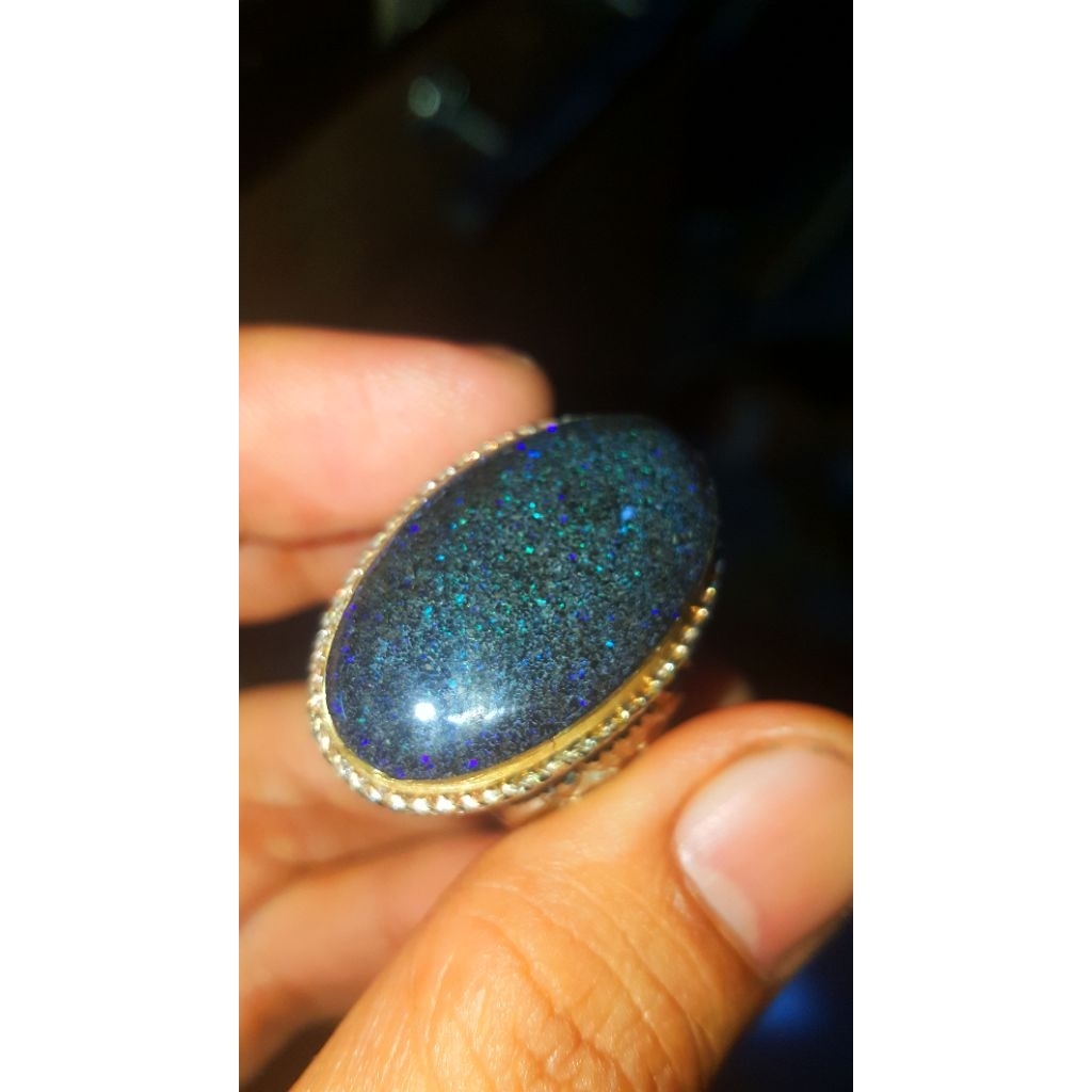 TERMURAH...!!!,Natural Boulder Ring Monel Doff HM BD1