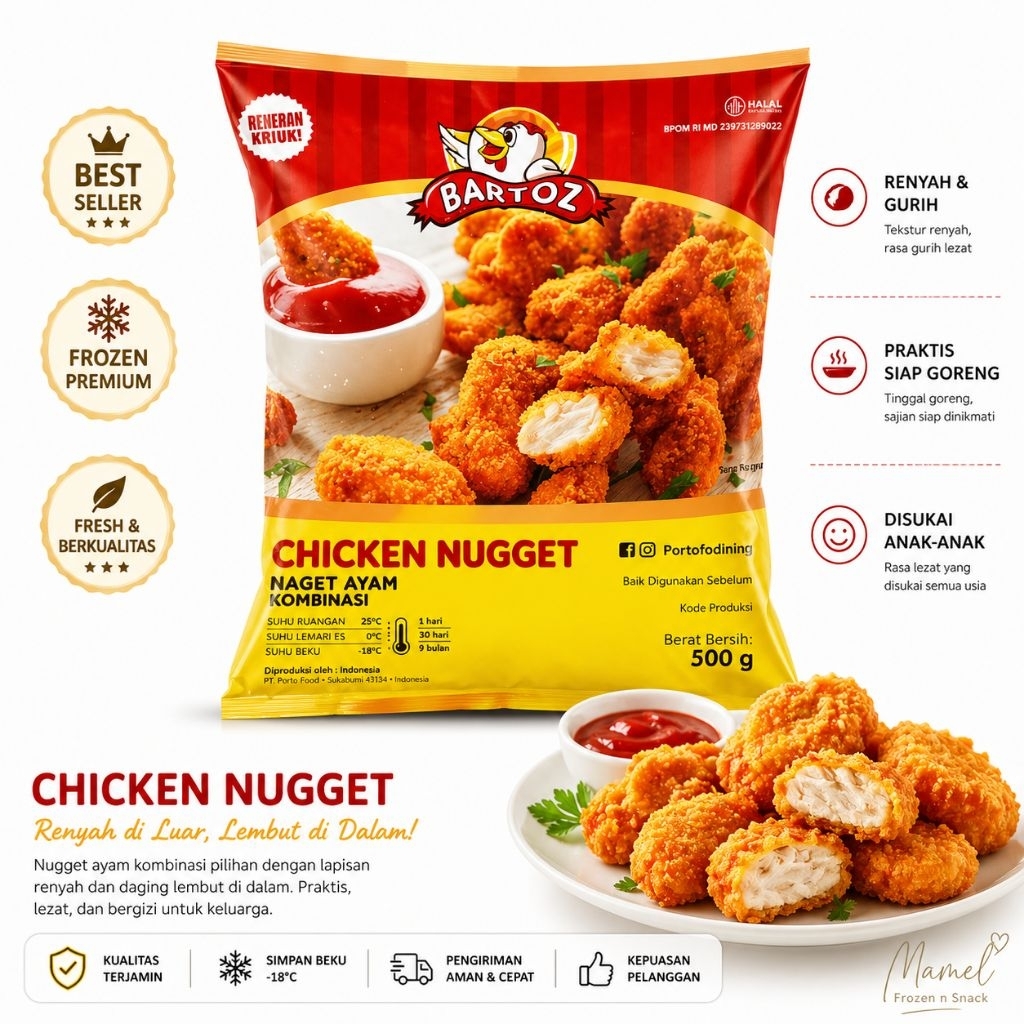 Bartoz Chicken Nugget Ayam 500 Gr