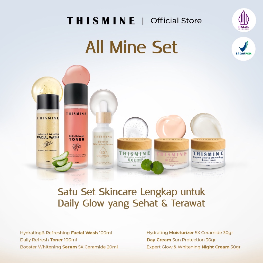 Set Perawatan Wajah - Thismine Set Skin Routine