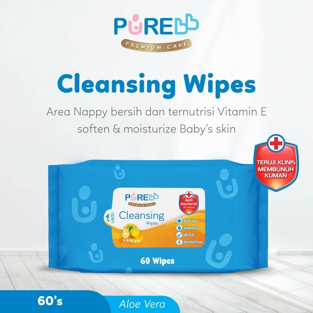 PUREBB cleansing wipes 60's
