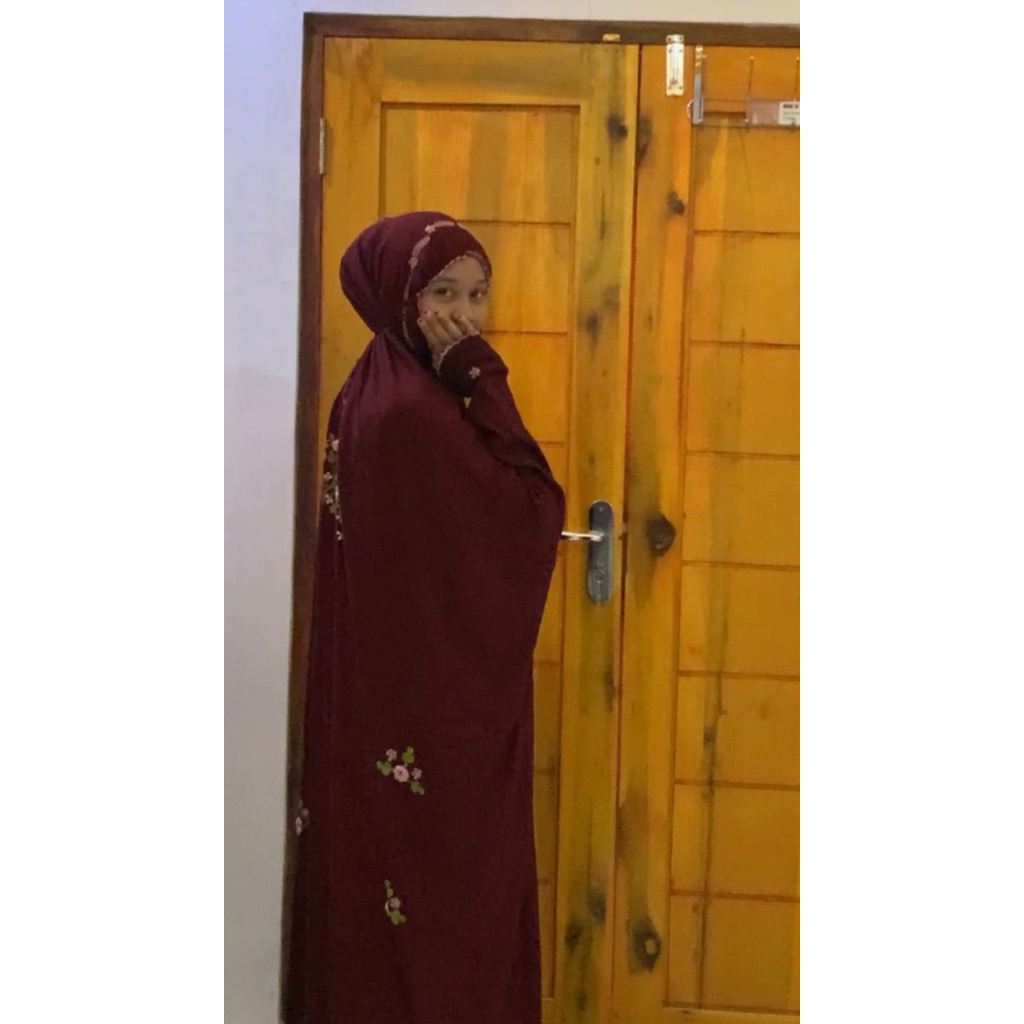 mukena terusan bordirbunga