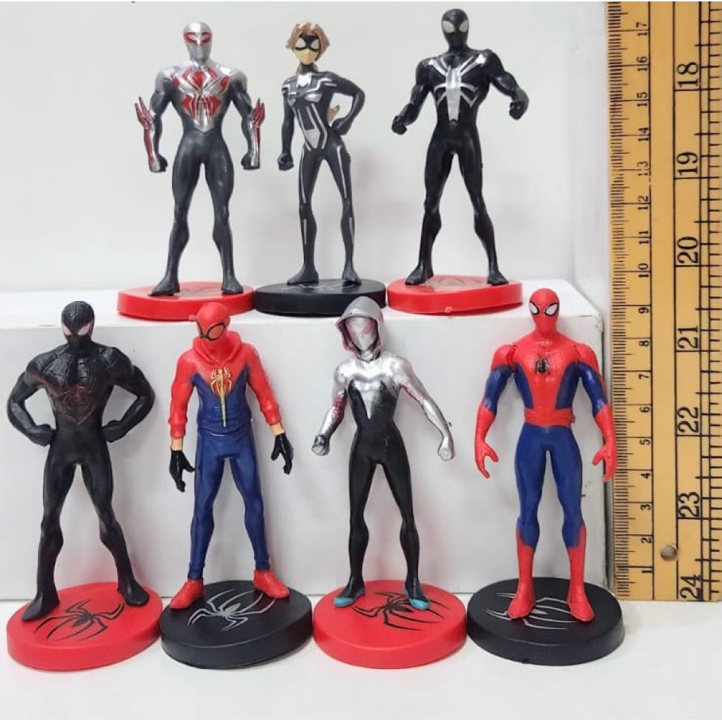 action figure spiderman chibi set 7