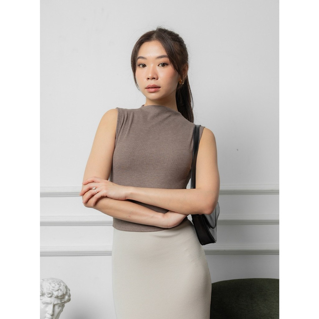 Evertopst knit top brown
