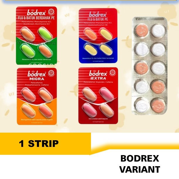(Per Strip) bodrex-bodrex migra-bodrex extra-bodrex flu&batuk
