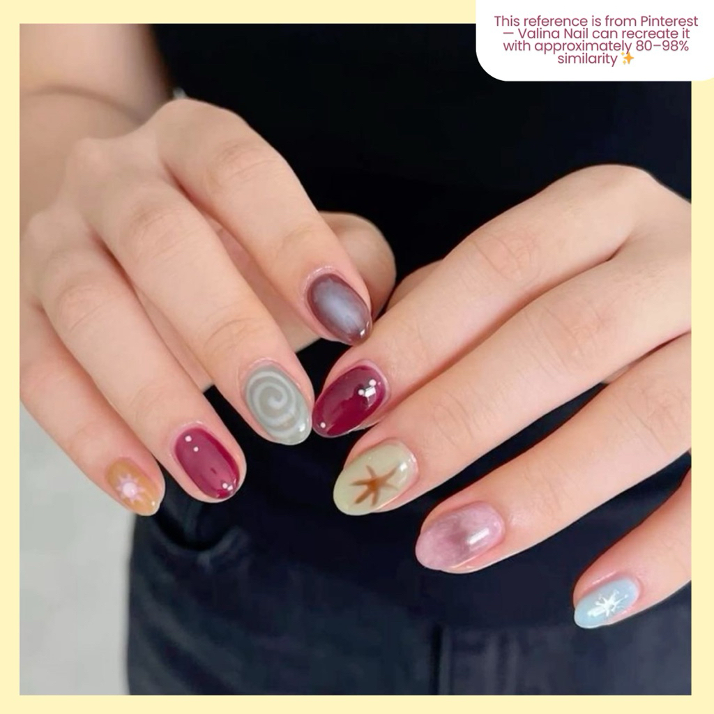 colourfull press on nails
