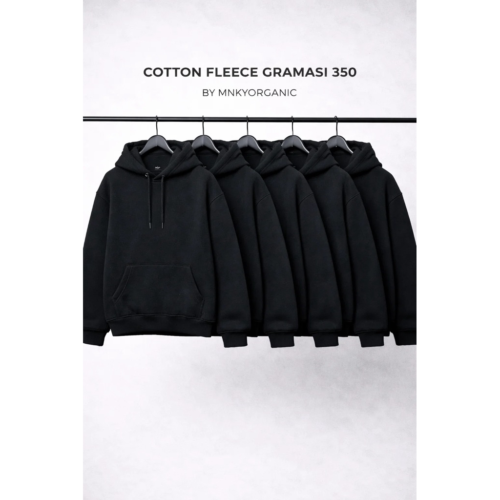 MONKEY ORGANIC - Sweater Pullover Hoodie polos  Black solid