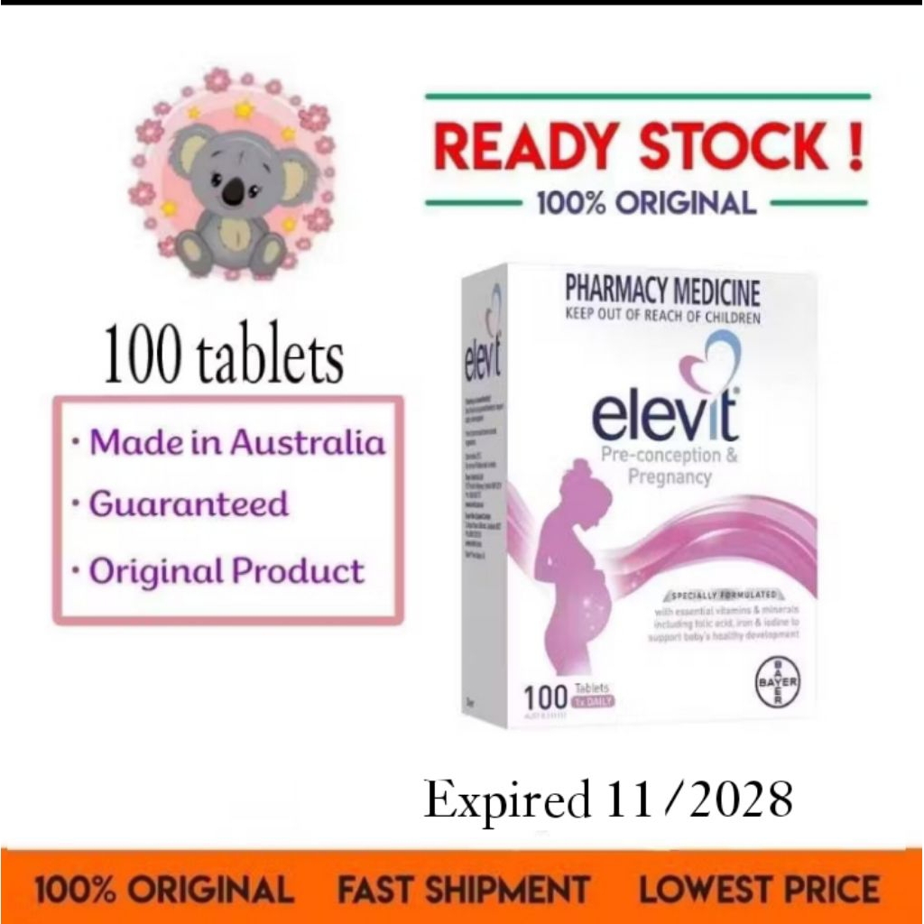 Elevit Pregnancy Multivitamin 100 Tablets ORI AUSSIE