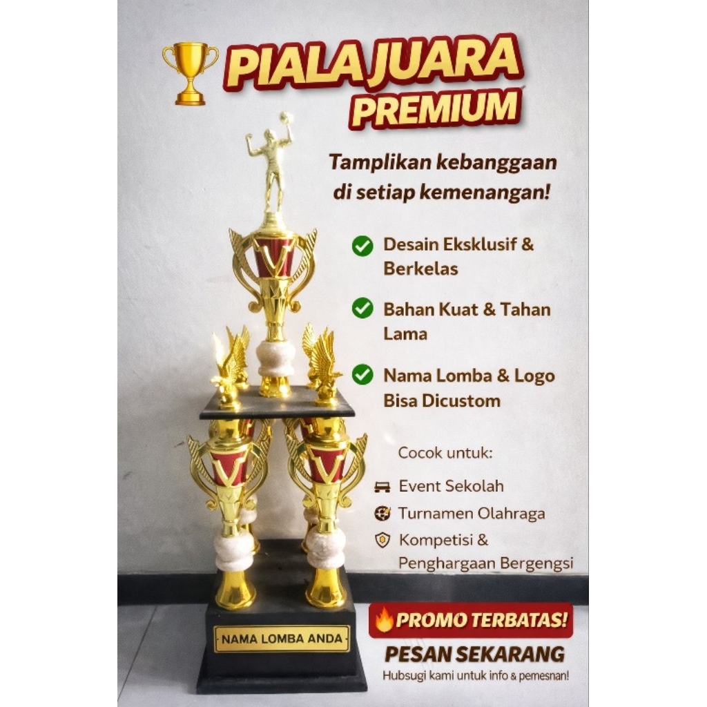 Trophy k4 premium dengan figur 3d