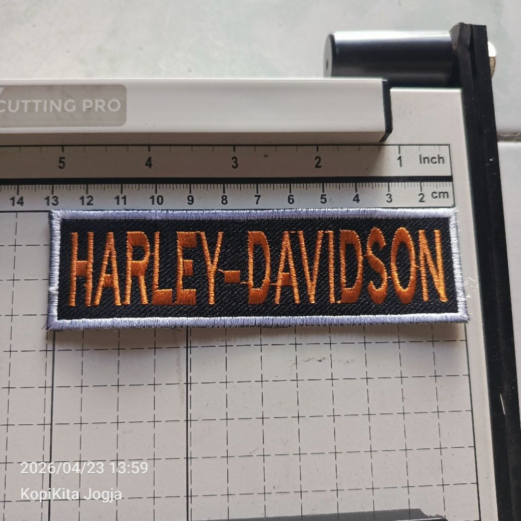 emblem patch bordir harley davidsn tulisan