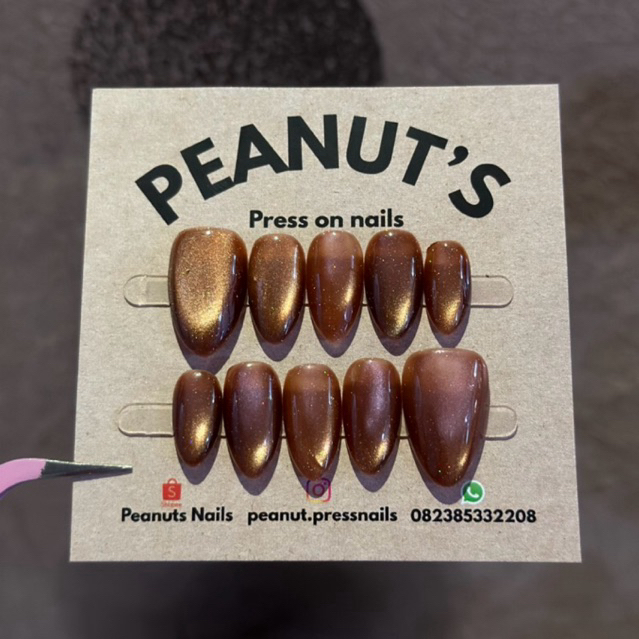 Press On Nails | Brown Cateye