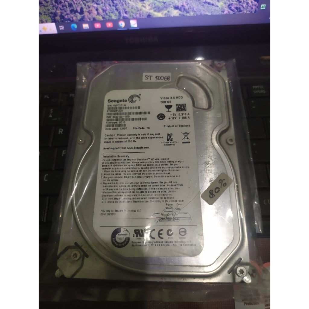 hdd pc 500gb sentinel 80/100%
