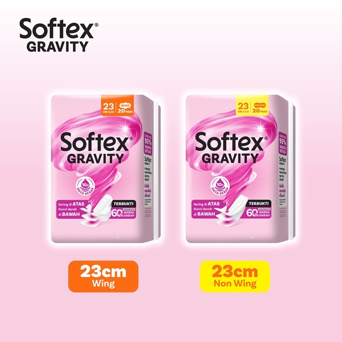 Softex pembalut gravity 23cm isi 20 pads pembalut wanita softex