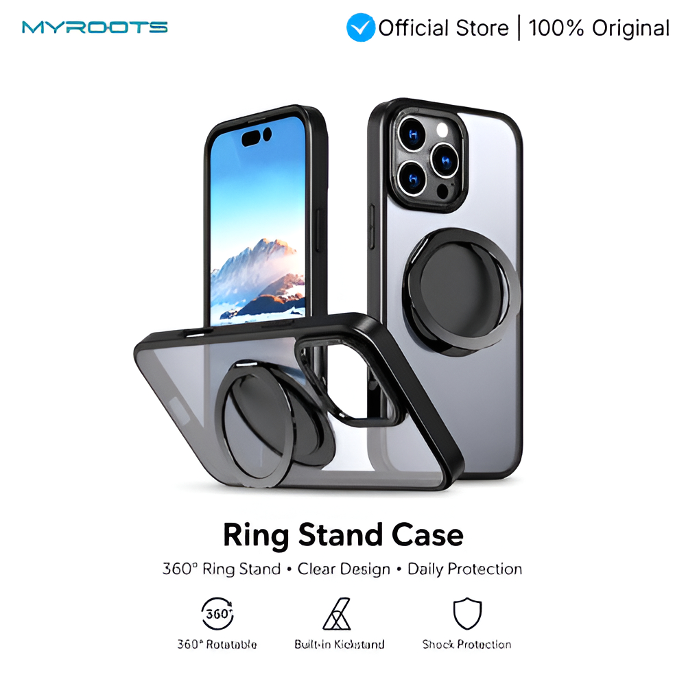 Myroots Case Grip Stand For Iphone 16 Pro Max Casing Ring Finger Standing