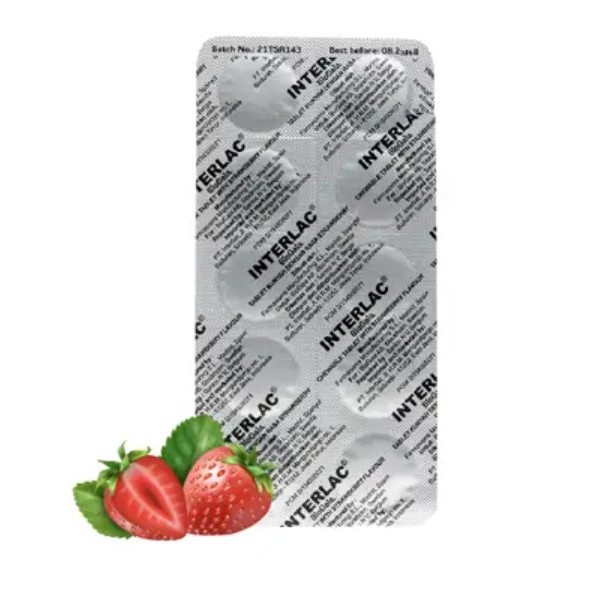 Interlac Kunyah Rasa Strawberry 10 Tablet