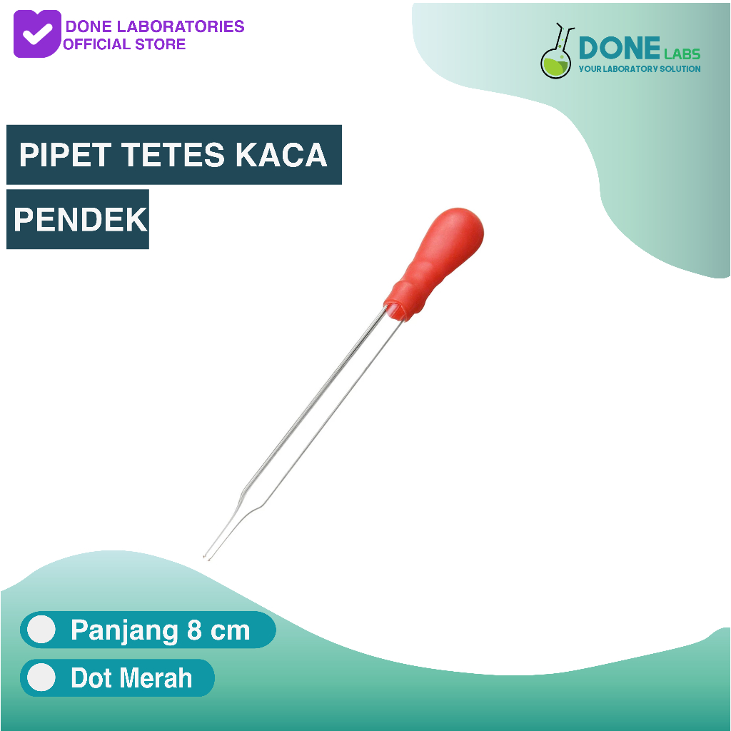 Pipet Tetes Kaca Laboratorium (Pendek) 8cm