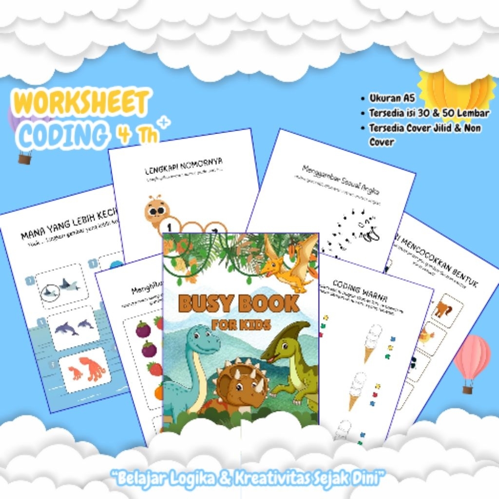 Worksheet Anak TK - Lembar Aktivitas anak - Coding TK