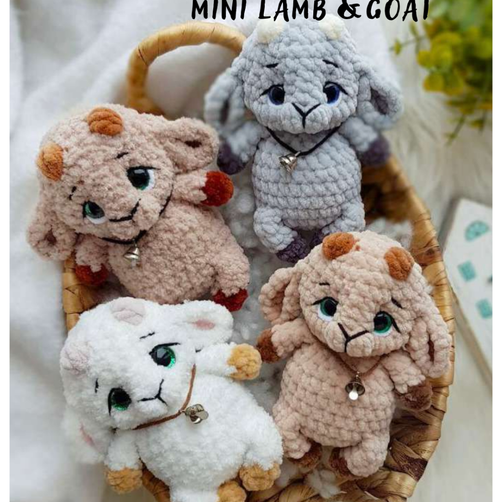 mini lamb & goat {Amigurumi/Crochet Pattern}