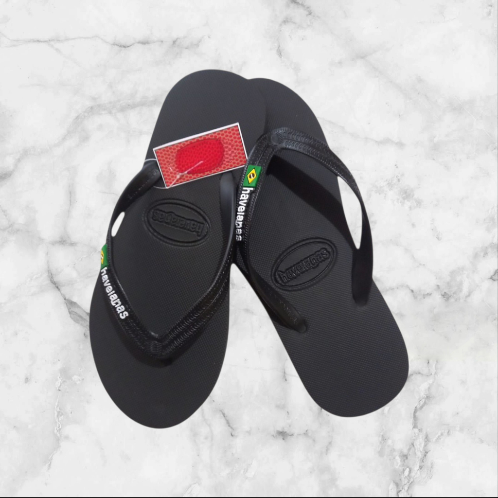 Top Basic 0005 Black/Black Rubber - Sandal Pria - Brasil