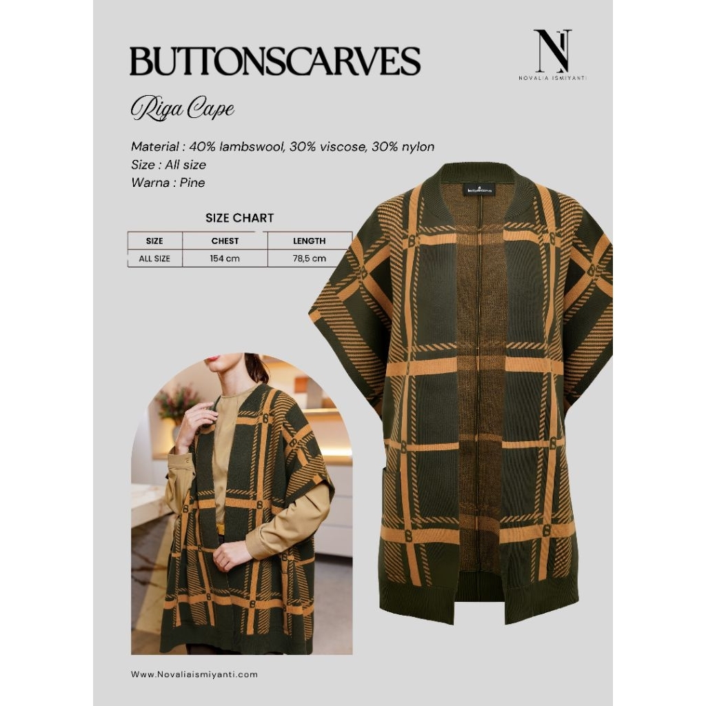NEW Buttonscarves Riga Cape Pine