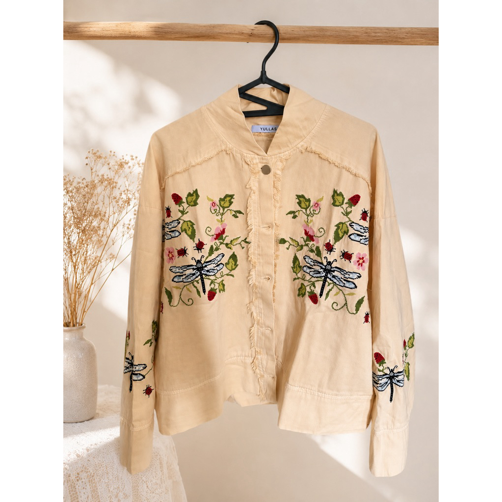 jacket denim motif