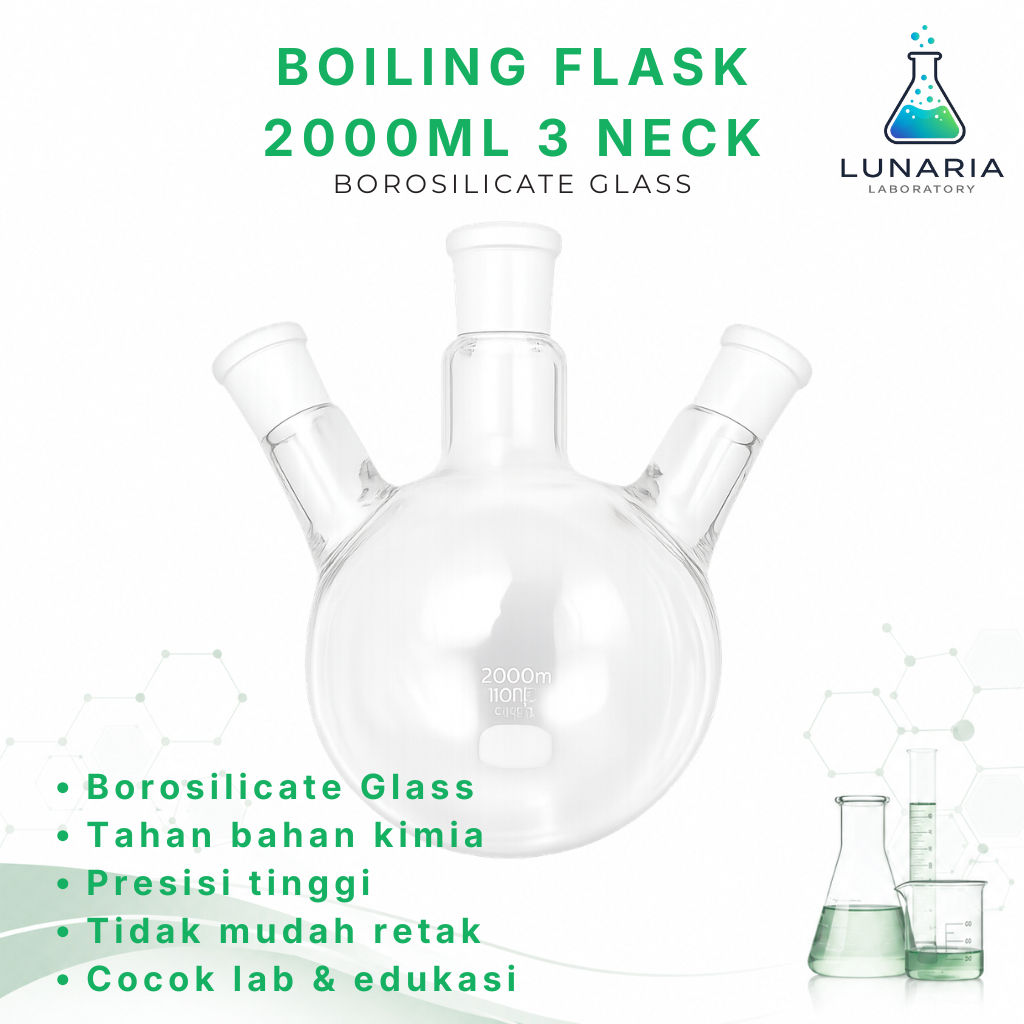 Boiling 2000ml 3 Neck - Labu Dididh 2000ml Leher 3