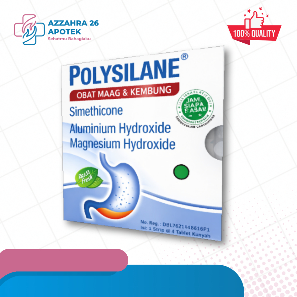 Polysilane Tablet Kunyah Obat Maag Dan Kembung
