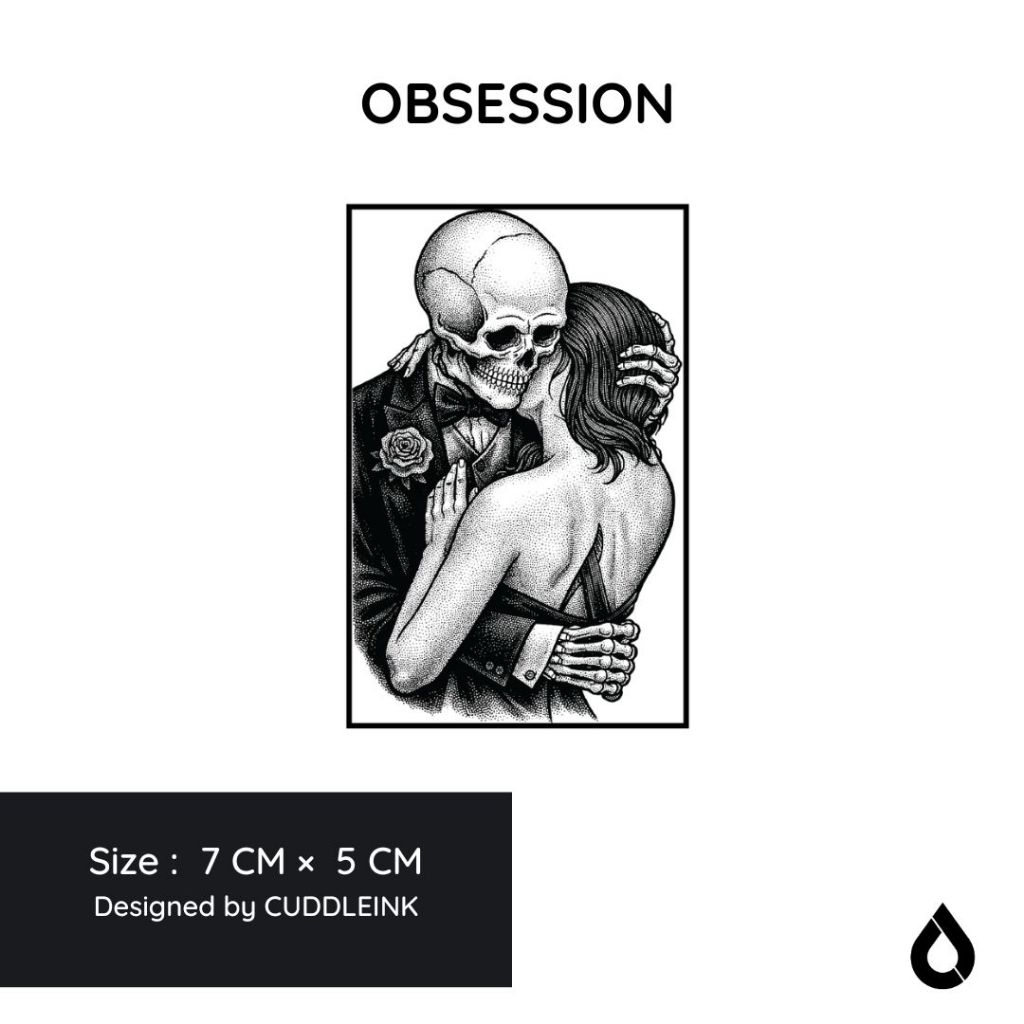 "Obsession" CUDDLEINK Matte Ink Temporary Tattoo