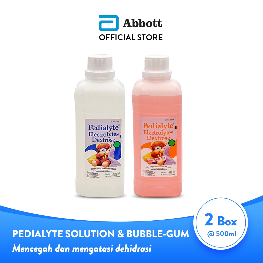 [Twin Pack] Abbott Pedialyte Bubble Gum 500ml + Solution 500ml