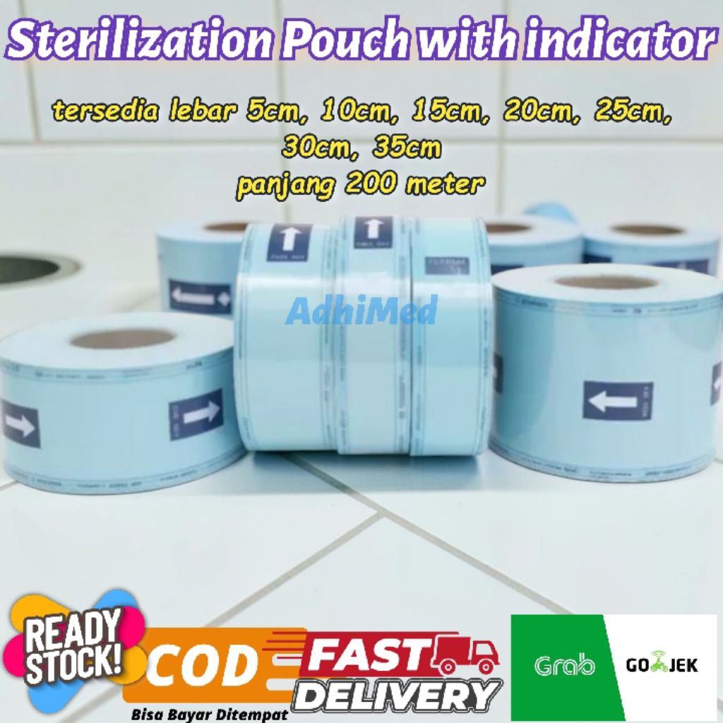 sterilization pouch roll with indicator