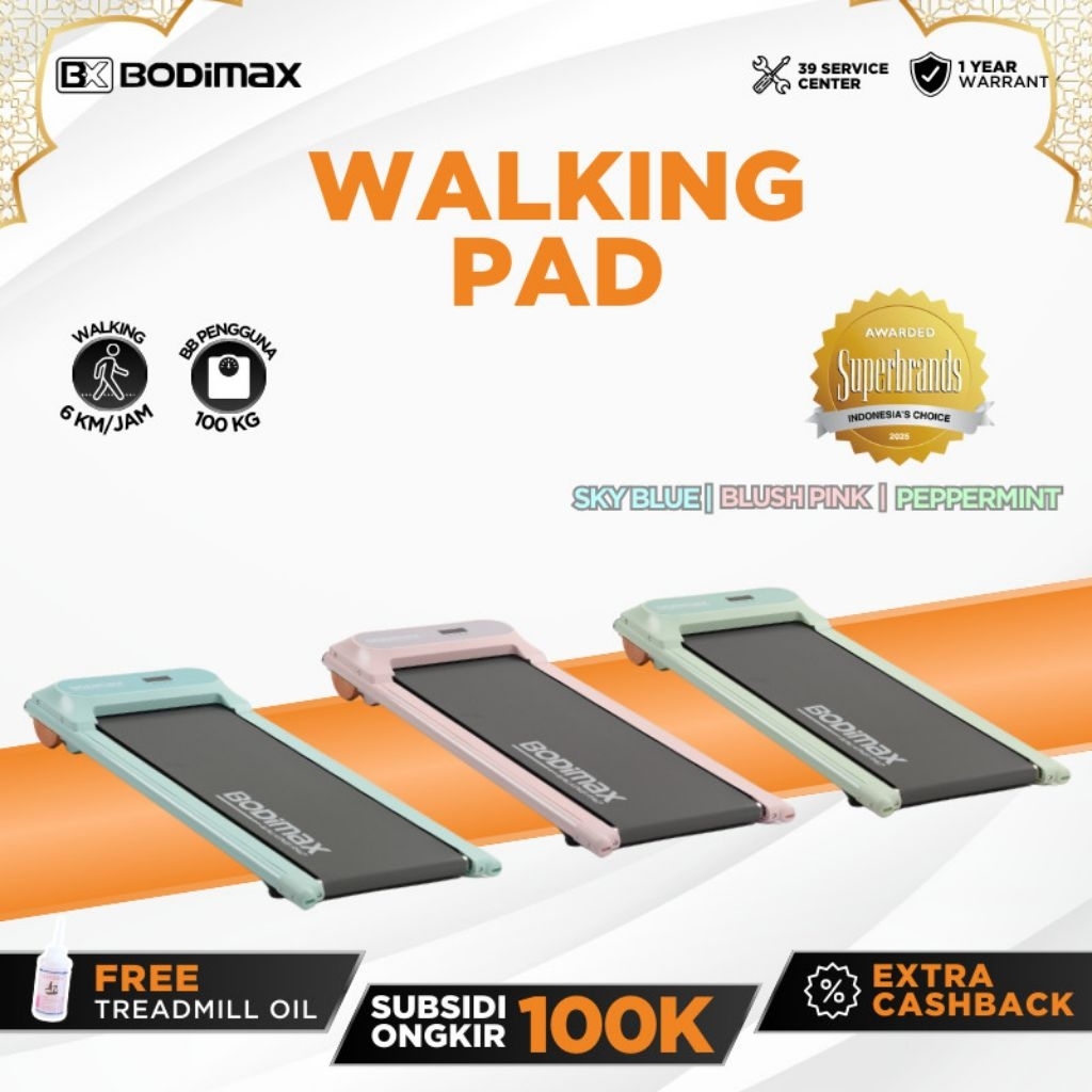 BODIMAX Treadmill Walking Pad Pastel