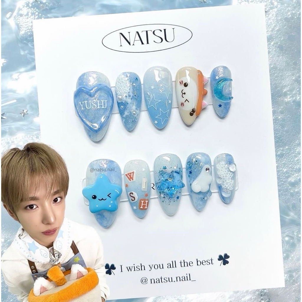 custom nail blue
