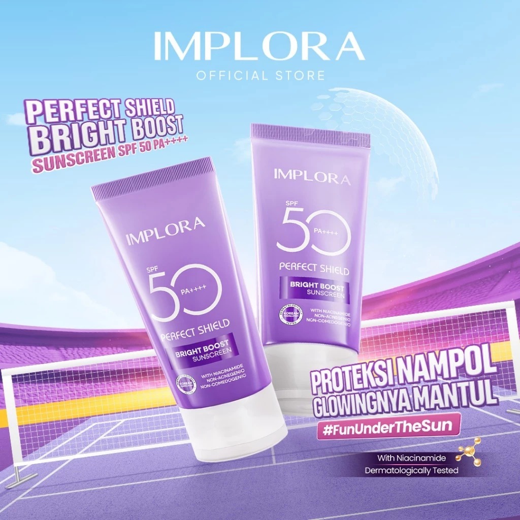 IMPLORA Perfect Shield Bright Boost Sunscreen SPF 50 PA++++ | Sunscreen Implora SPF 50 PA++++