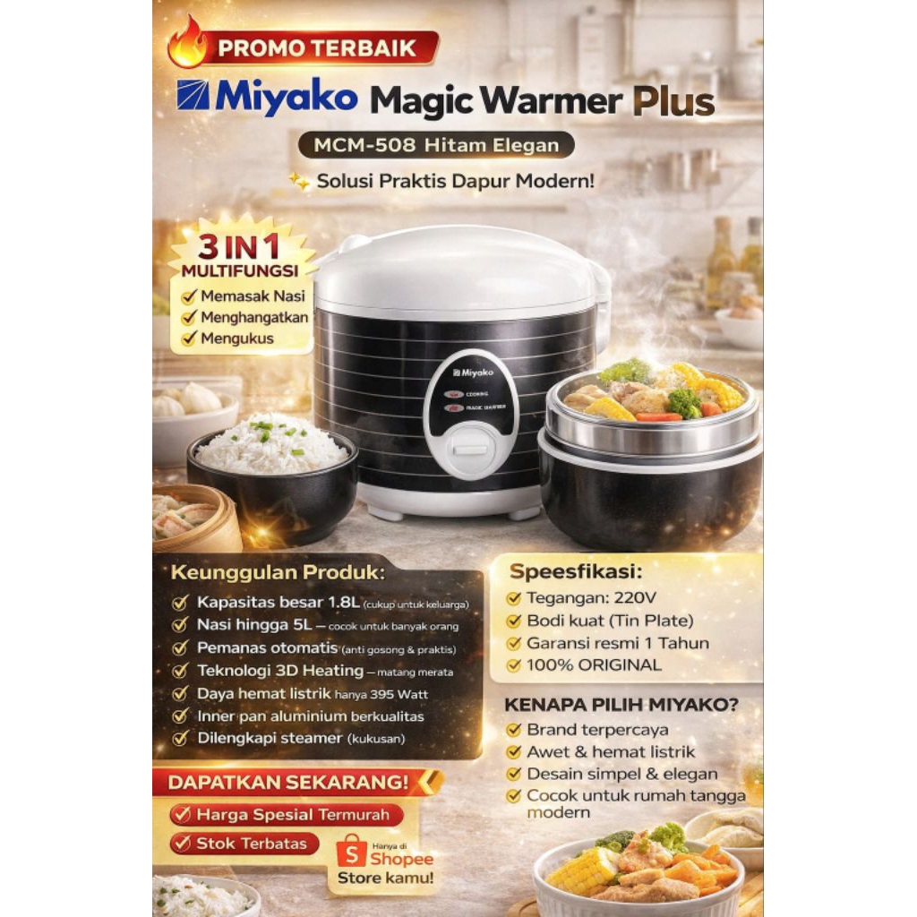 magic warmer Plus Miyako MCM-508hitam
