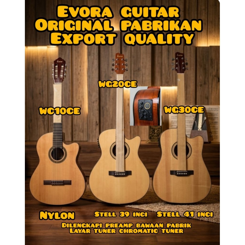 gitar EVORA original pabrikan export quality