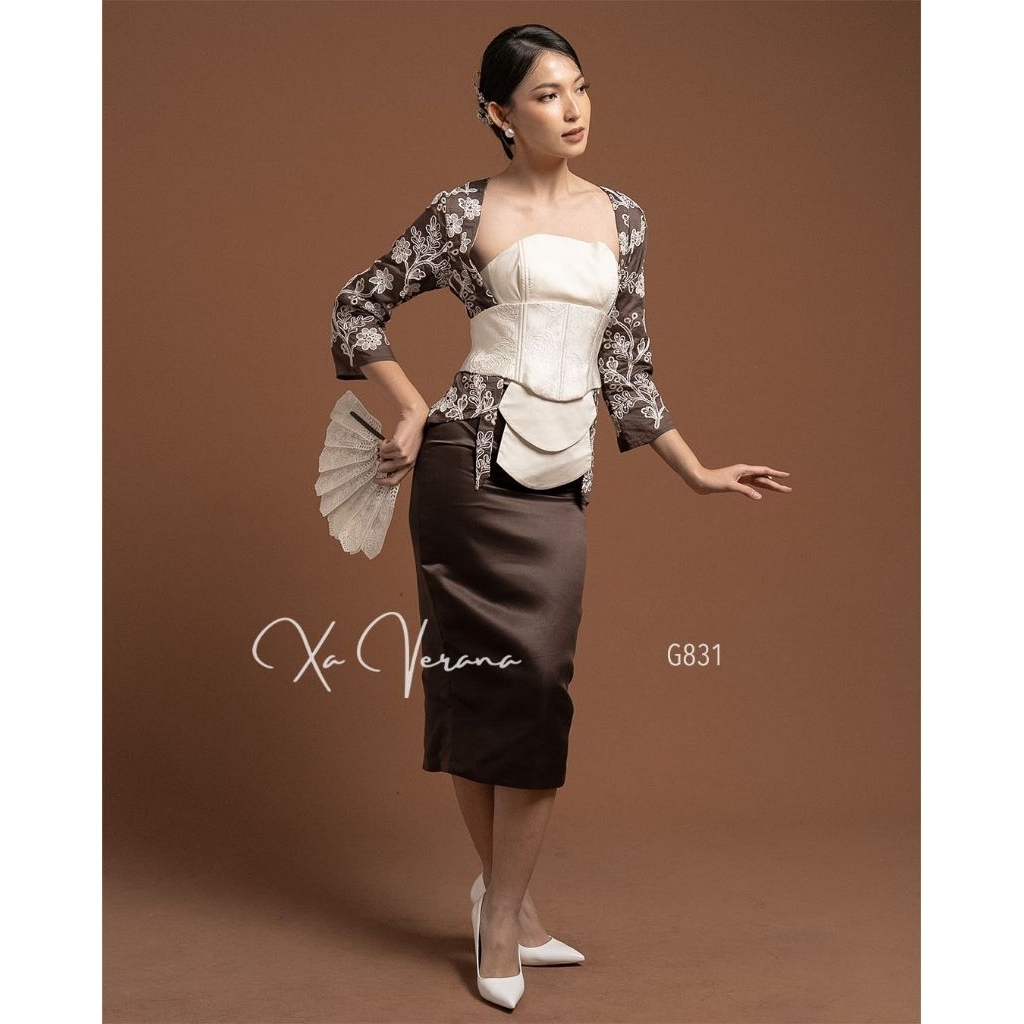 One set outter mix bustier rok satin G831