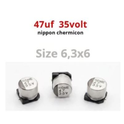 Solid Capacitor Elko SMD Kapasitor 47uf 35Volt [6,3x6mm]
