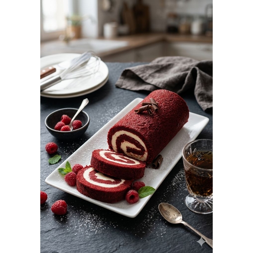 Red Velved Roll Cake