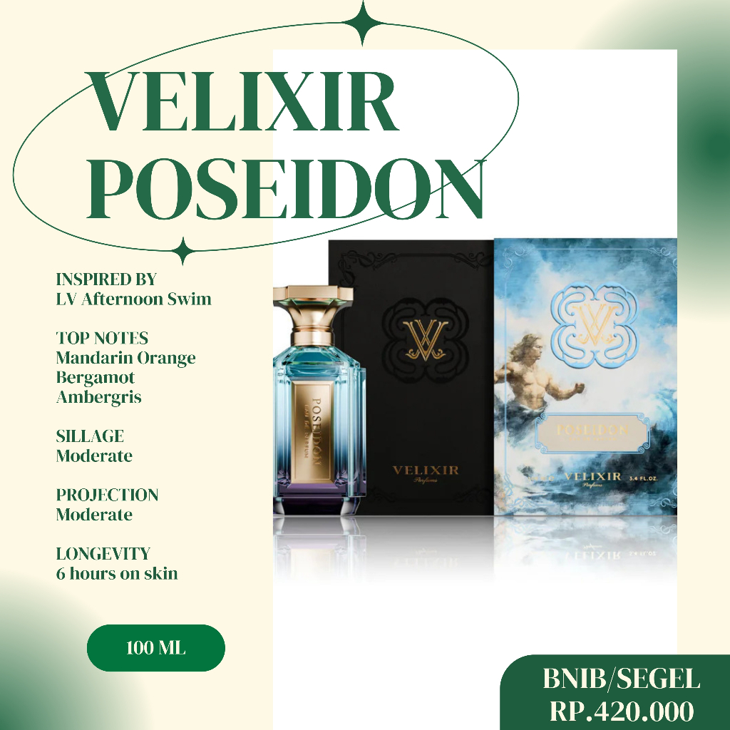 [READY STOCK] Velixir Poseidon 100ML Eau De Parfum Original