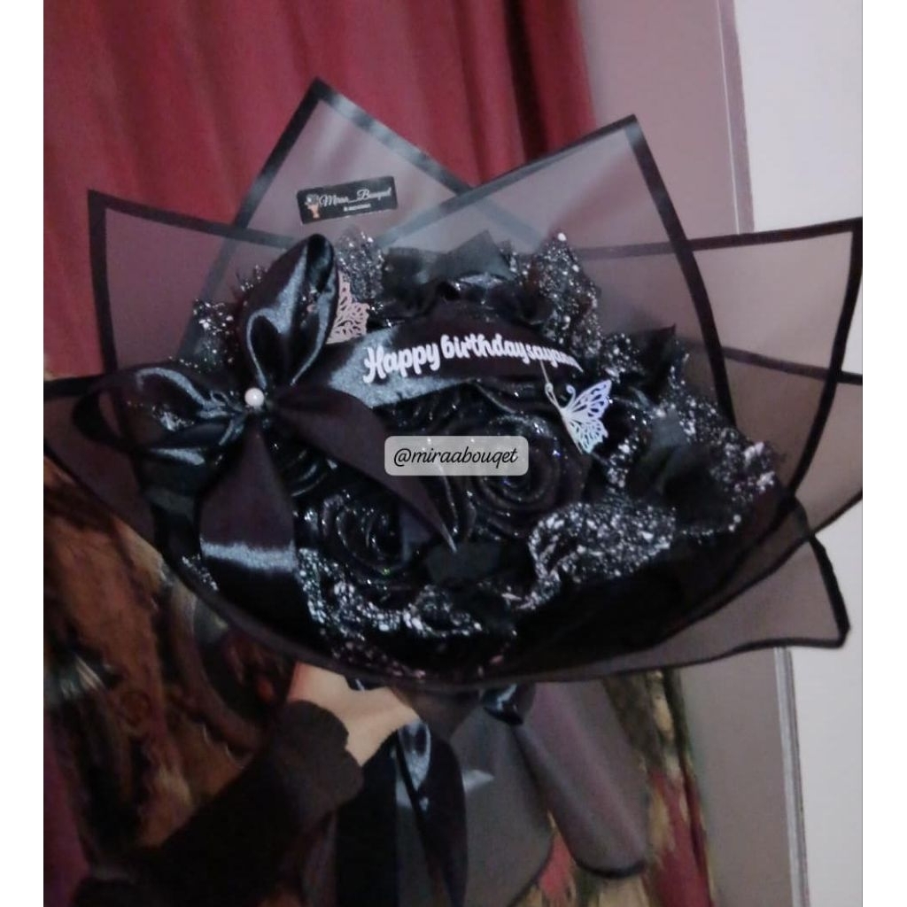 buket bunga satin