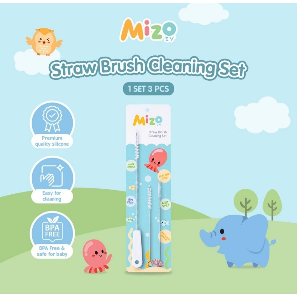 Mizo Straw Brush Cleaning Set / Sikat Botol