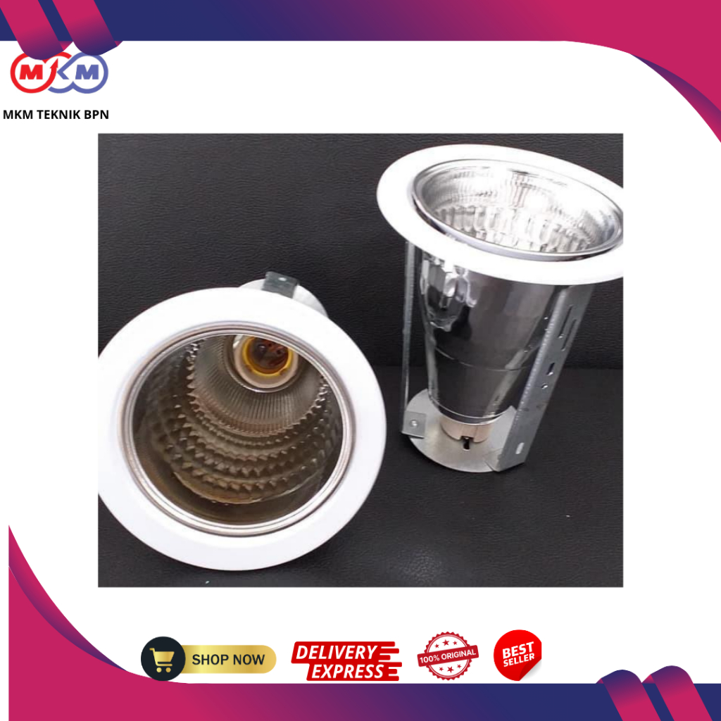 DEXICON DOWNLIGHT CUP 4 INCH PUTIH & SILVER