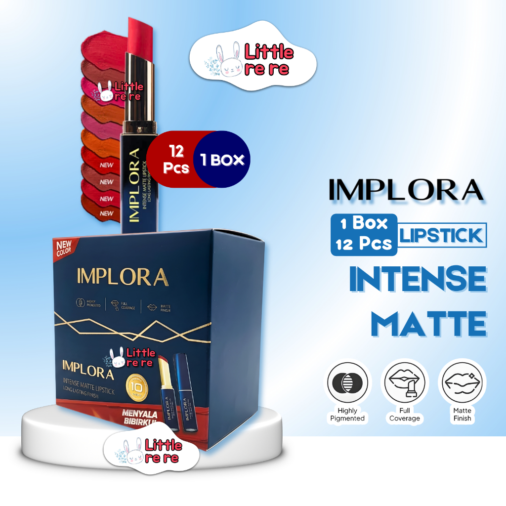 (1 BOX) IMPLORA Lipstick Intense Matte - 1 Box / 12 Pcs