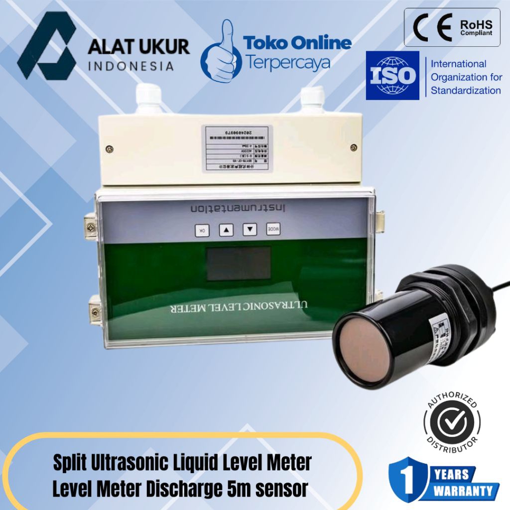 Split Ultrasonic Liquid Level Meter Level Meter Discharge 5m sensor