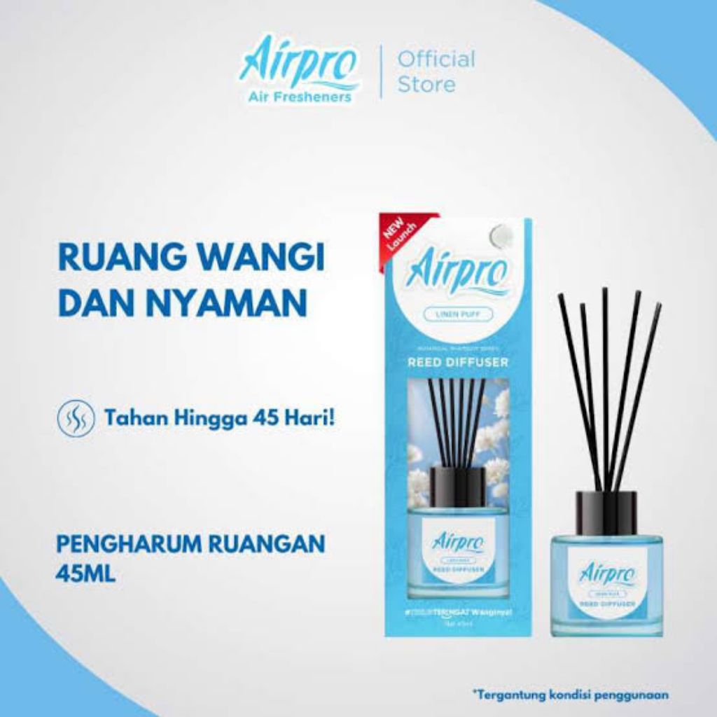 Airpro Reed Diffuser Linen Puff Btl 45ml
